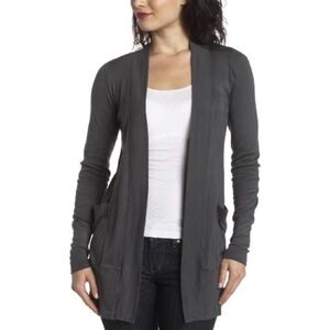 Splendid Cotton Modal Gray 1X1 Open Cardigan STAG3255 Size Small